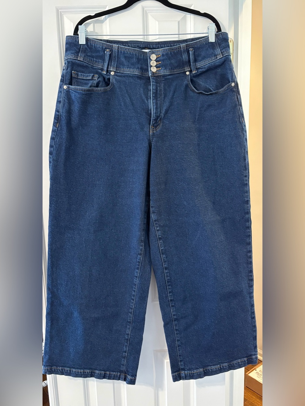 Lane Bryant Dark Blue Wide-Leg High-Rise Jeans - Size 18